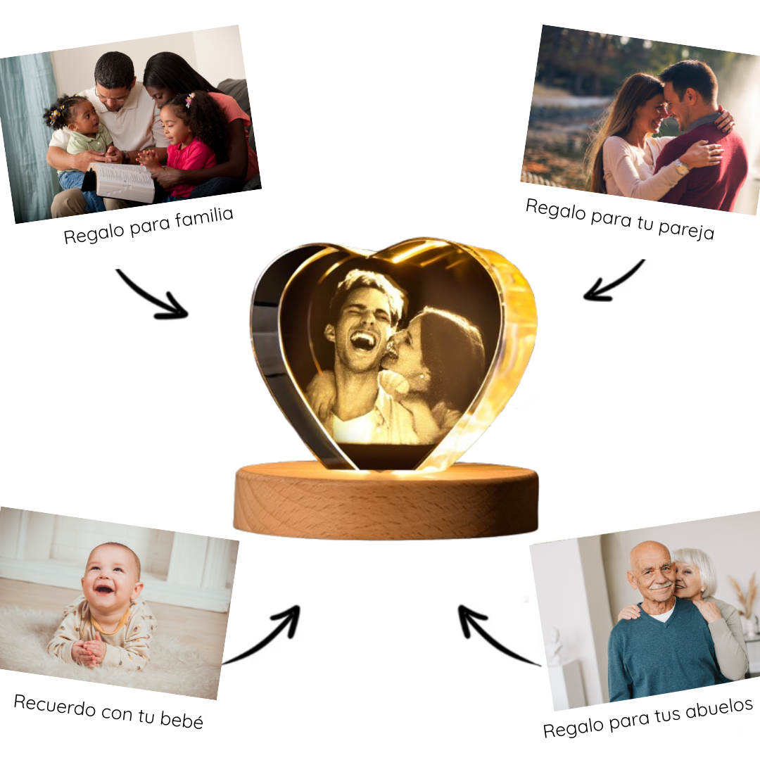 Corazón de Cristal Personalizable